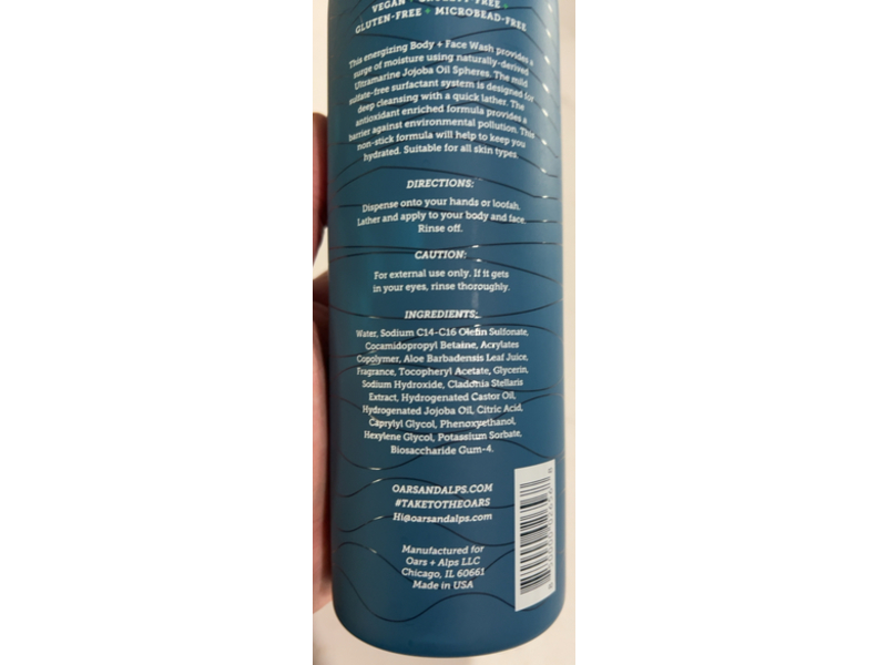 Oars + Alps Luxury Body Wash, Alpine Tea Tree, 14.4 fl oz/428 mL