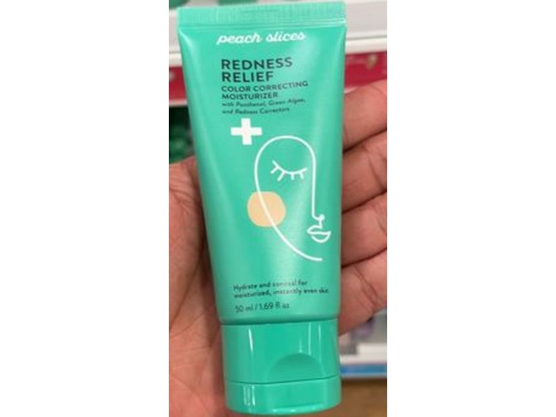 Peach & Lily Peach Slices Redness Relief Color Correcting Moisturizer, Panthenol, Algae, 1.69 fl oz/50 mL