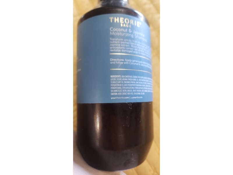 Theorie Sage Moisturizing Shampoo, Coconut & Jasmine, 13.5 fl oz/400 mL