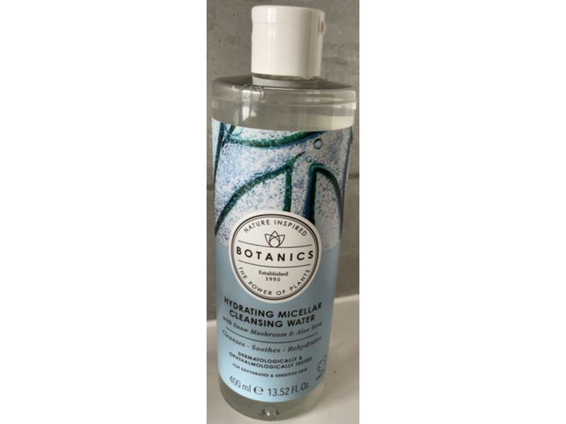 Botanics Hydrating Micellar Cleansing Water, Snow Mushroom & Aloe Vera, 13.52 fl oz/400 mL