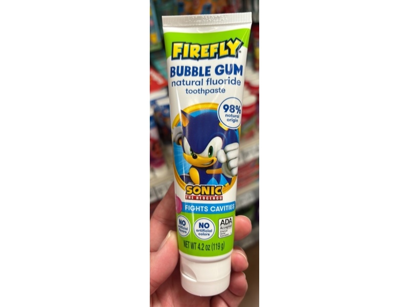 Firefly Kids Natural Fluoride Toothpaste, Bubble Gum, 4.2 oz/119 g