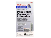 Walgreens Hemorrhoidal Pain Relief Cream Tube + Single-Use Packets, Lidocaine - thumbnail 1
