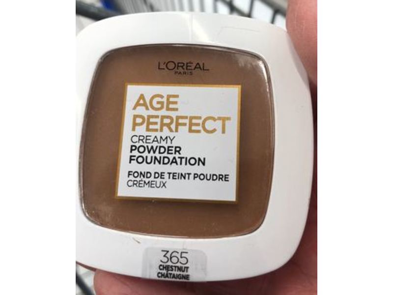 L'Oreal Paris Age Perfect Creamy Powder Foundation Compact, 365 Chestnut, 0.31 oz/9 g