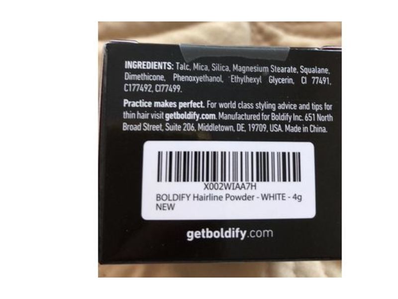 Boldify Hairline Powder, White, 0.14 oz/4 g