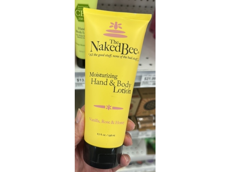 The Naked Bee Moisturizing Hand & Body Lotion, Vanilla Rose & Honey, 6.7 fl oz/198 mL