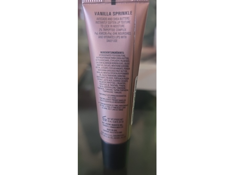 Nudestix Shea + Avocado Hydrating Peptide Lip Butter, Vanilla Sprinkle, 0.34 fl oz/10 mL