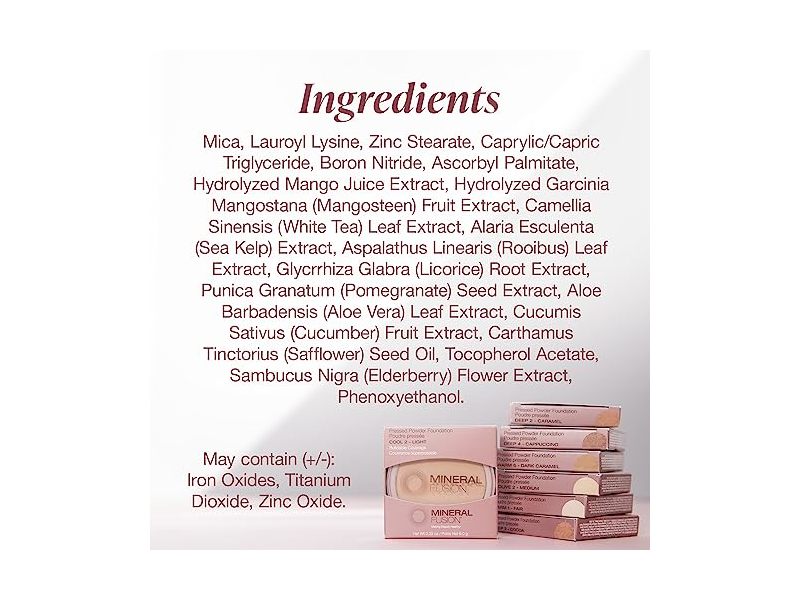 Mineral Fusion Pressed Powder Foundation, Warm 2 - Buff, 0.32 oz/9.0 g