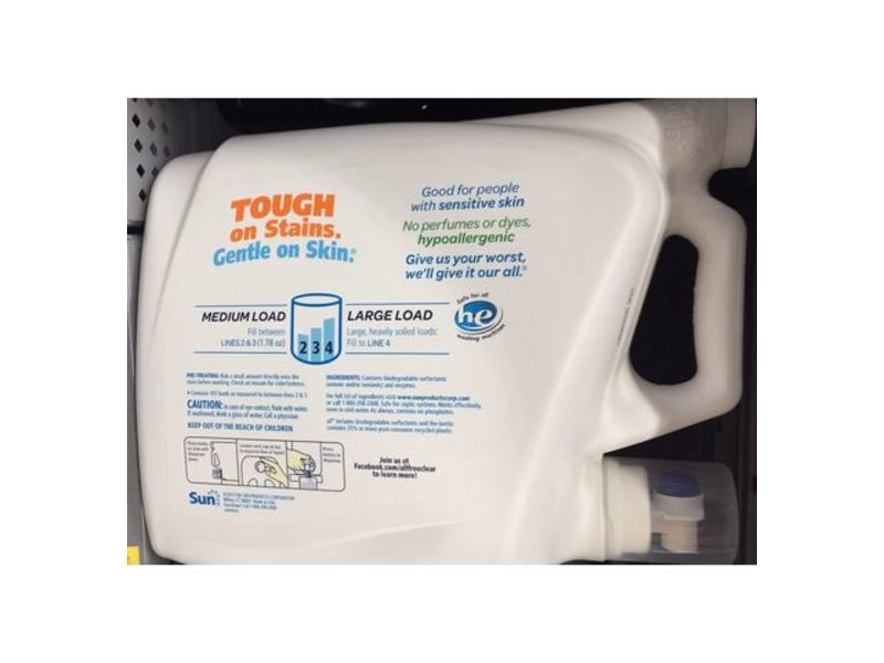 All Stainlifters Oxi Laundry Detergent, Free & Clear, 103 Loads, 184.5 fl oz/5.45 L