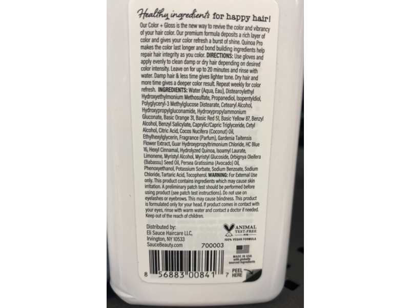 Sauce Beauty Glossy Color + Gloss + Repair Dye, Medium Brown, 4.5 fl oz/133 mL