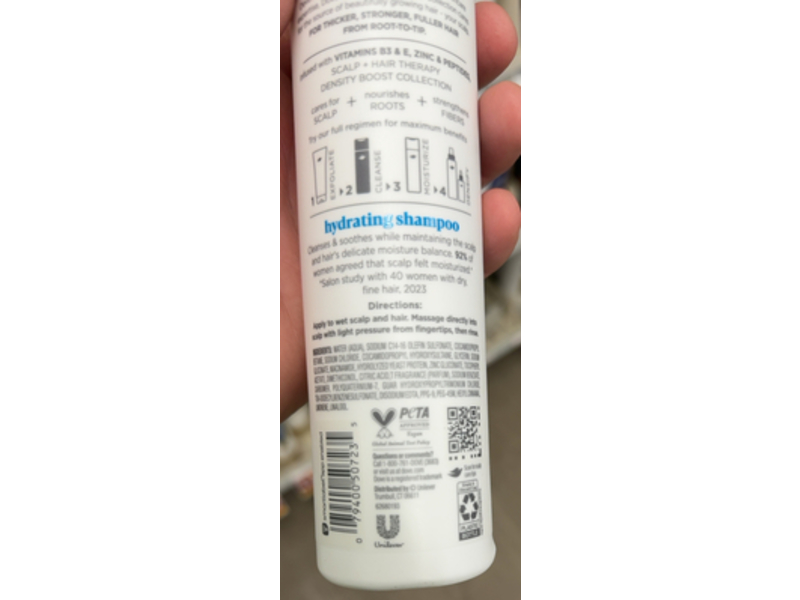 Dove Scalp + Hair Therapy Hydrating Shampoo, Vitamin B3 & Zinc, 9.25 fl oz/273 mL