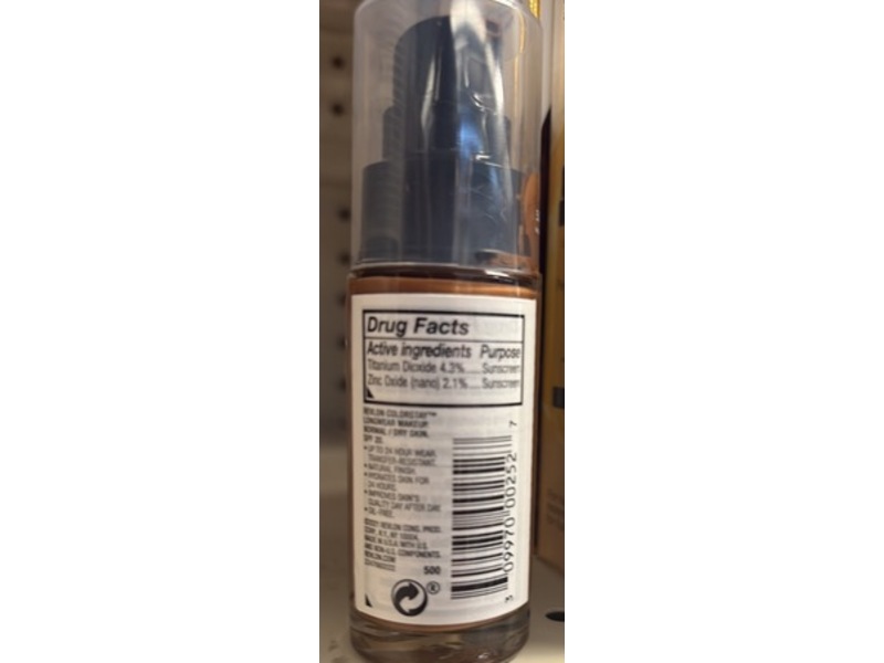 Revlon Colorstay Longwear Makeup, 500 Walnut SPF 20, 1 fl oz/30 mL