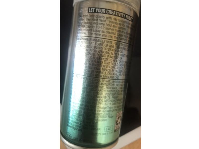 Bed Head Tigi Hard Head Hairspray, Extreme Hold, 3 oz/85 g