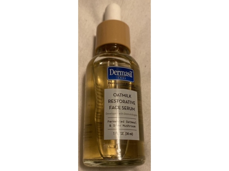 Dermasil Oatmilk Restorative Face Serum, Fermented Oatmeal & Snow Mushroom, 1 fl oz/30 mL
