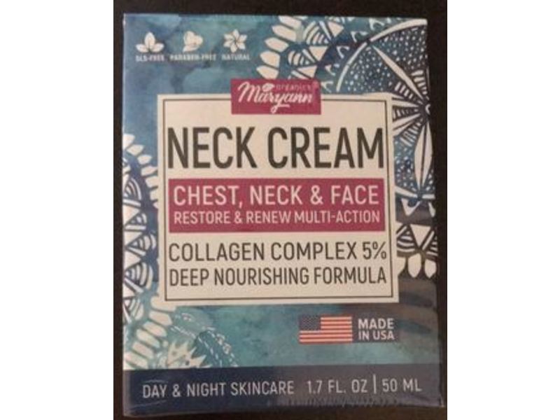 Maryann Organics Neck Cream, Chest, Neck & Face, Restore & Renew Multi-Action, 1.7 fl oz/50 mL