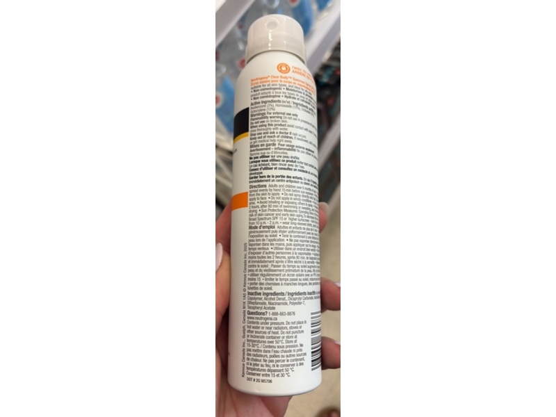 Neutrogena Clear Body Sunscreen Spray, SPF 50 , 5 oz/141 g