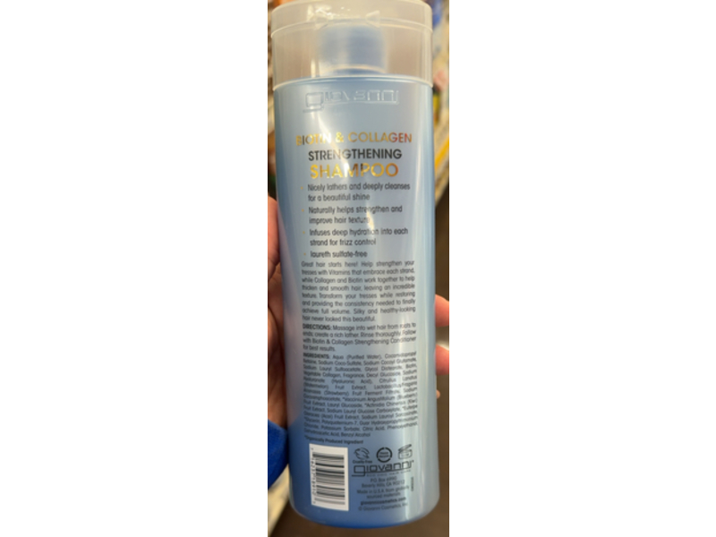 Giovanni Biotin & Collagen Strengthening Shampoo, 13.5 fl oz/399 mL