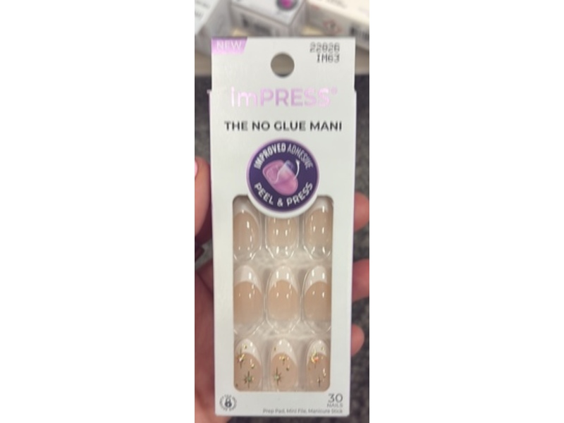 Impress The No Glue Mani Press On Nails, Star Player, 30 Count