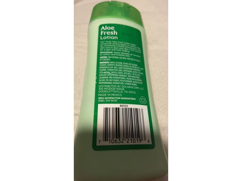 Dg Body Moisturizer Dry Skin Lotion, Aloe Fresh, 11 fl oz/325 mL