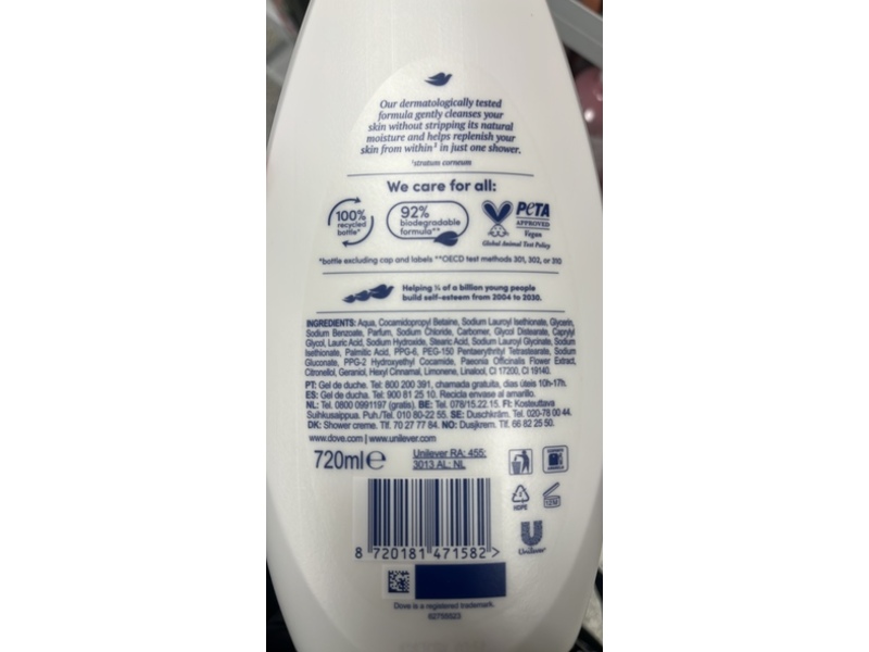 Dove Shower Gel, Petal Soft, 720 mL