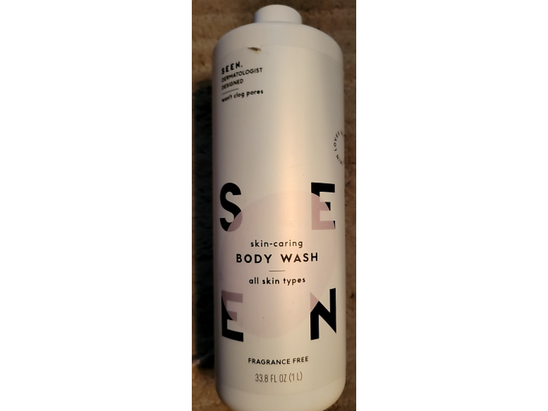 SEEN Body Wash, Fragrance Free, 33.8 fl oz/1L