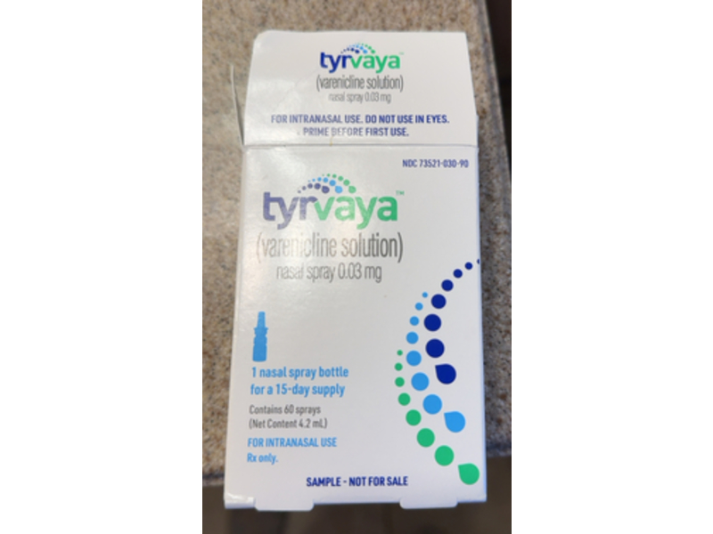 Tyrvaya (varenicline solution) Nasal Spray 0.03 mg, 4.2 mL, Oyster Point Pharma (Rx)