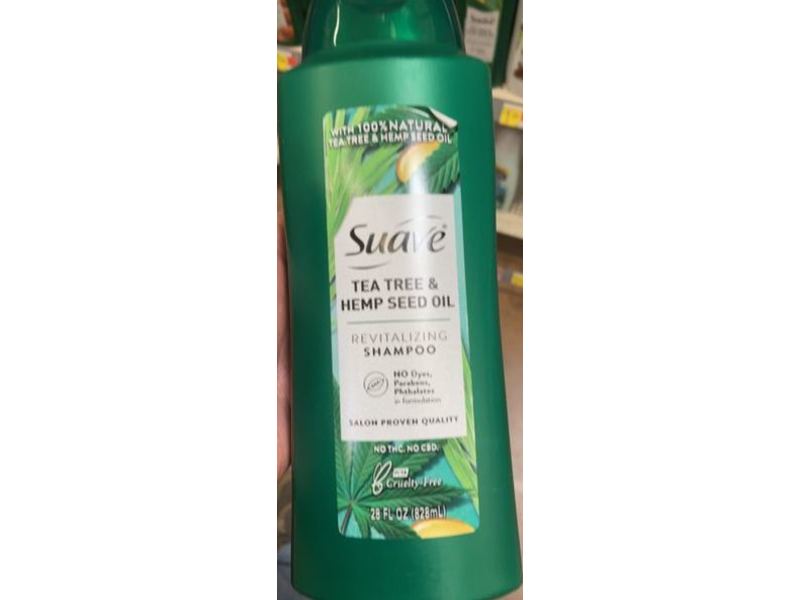 Suave Revitalizing Shampoo, Tea Tree & Hemp Seed Oil, 28 fl oz/828 mL