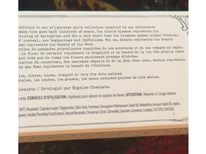 C.O. Bigelow All-Purpose Salve, Sakura-Rose, 0.8 oz/22 g