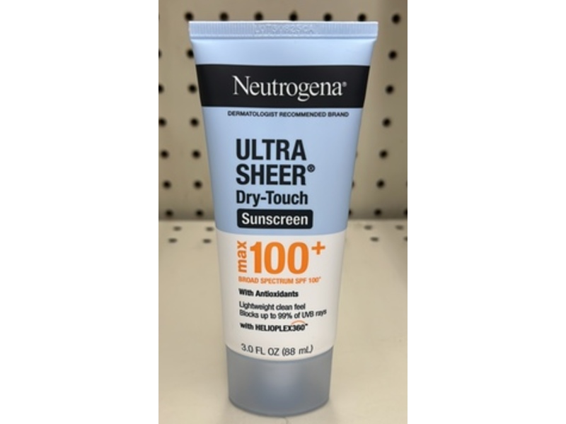 Neutrogena Ultra Sheer Dry-Touch Sunscreen, SPF 100+, 3 fl oz/88 mL