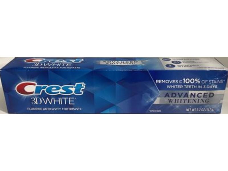 Crest 3D Advanced Whitening Toothpaste, 5.2 oz/142 g, Pack Of 5