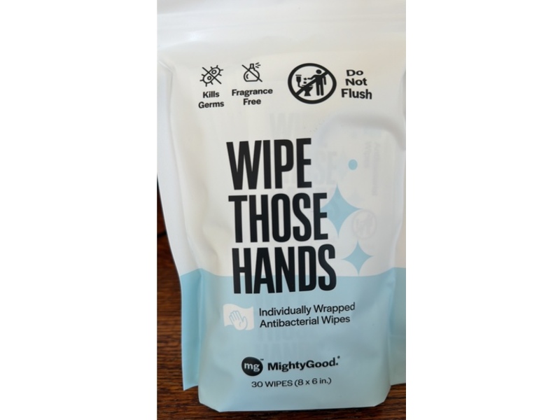 Mighty Good Wipe Those Hands Antibacterial Wipes, 30 Count