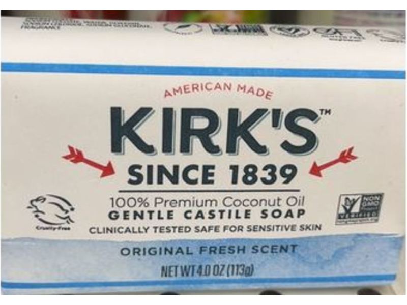 Kirk's Gentle Castille Soap, Original Fresh Scent, 4.0 oz/113 g, Pack Of 3