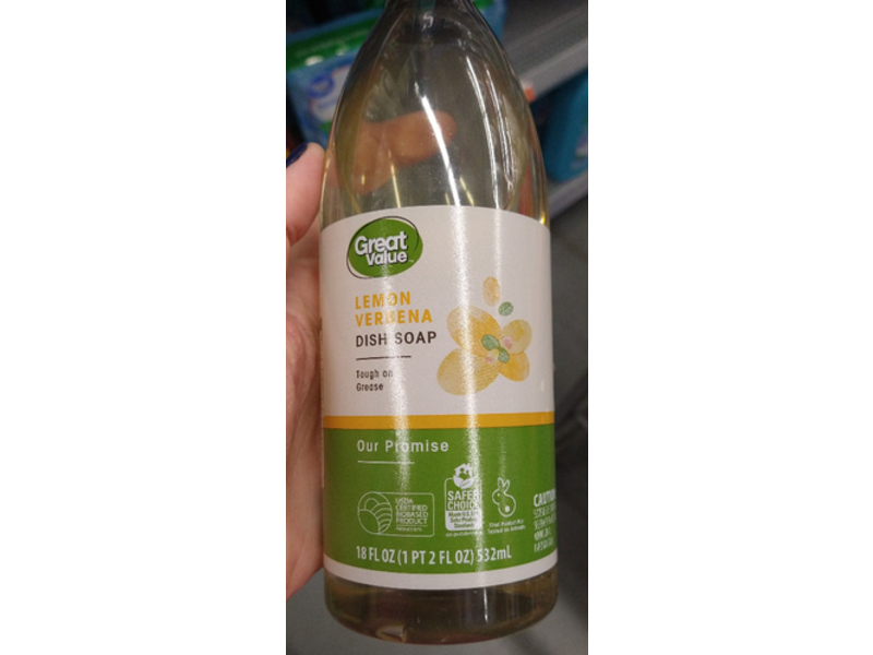 Great Value Dish Soap, Lemon Verbena, 18 fl oz/532 mL