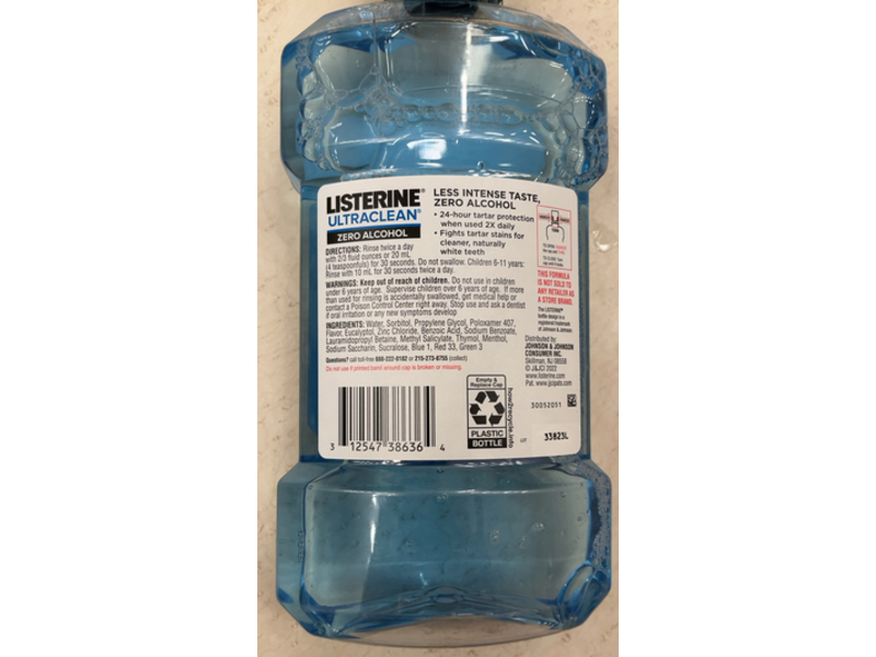 Listerine Ultraclean Mouthwash, Arctic Mint, 1.8 fl oz/1.0 L
