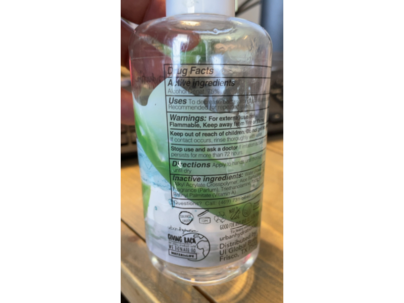 Urban Hydration Hand Sanitizer, Aloe Vera Leaf, 8.1 fl oz/240 mL