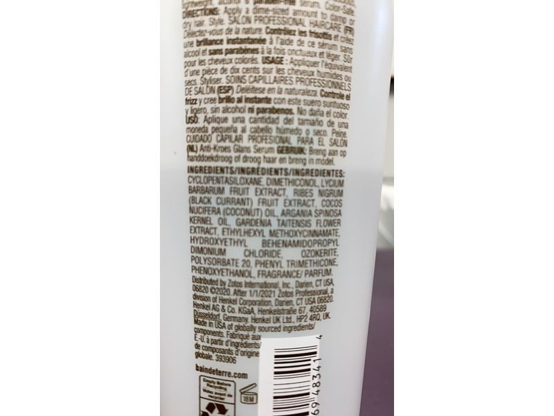 Bain De Terre Recovery Complex Silky Shine Serum, Anti-Frizz, 10.1 fl oz/300 mL