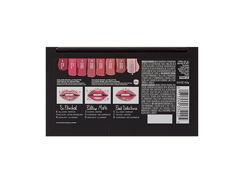 L'Oreal Paris Colour Riche La Palette Lip, Pink 01, 0.14 oz/4.0 g