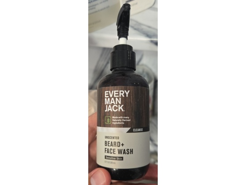 Every Man Jack Beard + Face Wash, Unscented, 6.7 fl oz/200 mL