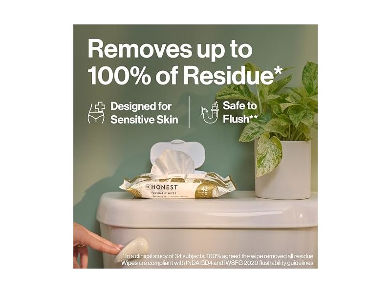 The Honest Company Flushable Wipes, 42 Count, Pack Of 3