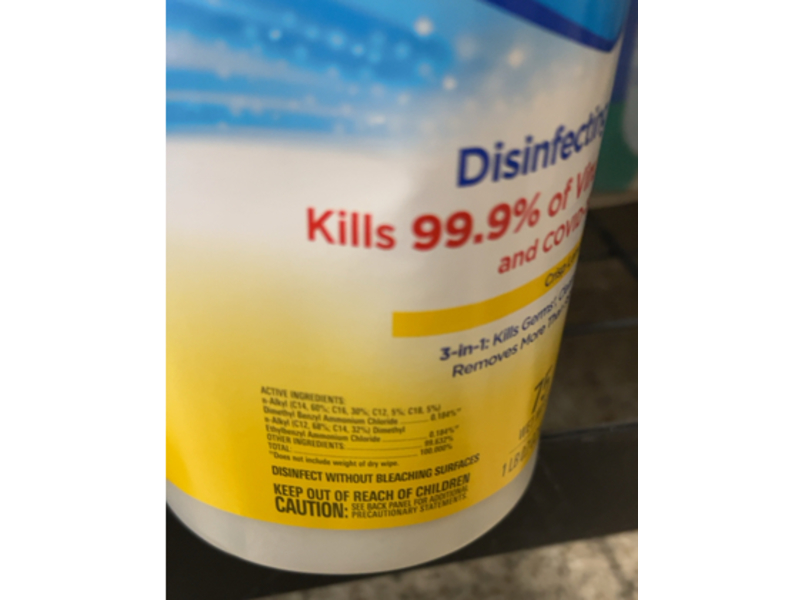 Clorox Disinfecting Wipes, Crisp Lemon, 0.7 oz/474 g, 75 Count