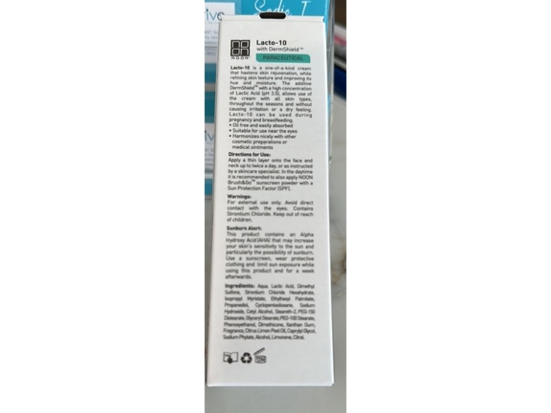 Noon Lacto-10 Intensive Rejuvenating & Hydrating Treatment, Lactic Acid 10%, 1.76 oz/50 g