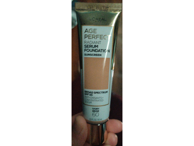L'Oreal Paris Age Perfect Radiant Serum Foundation, SPF 50, Ivory Beige 60, 1.0 fl oz/30 mL