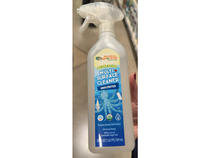 Natural Grocers Organic Multi Surface Cleaner, Unscented, 26 fl oz/769 mL