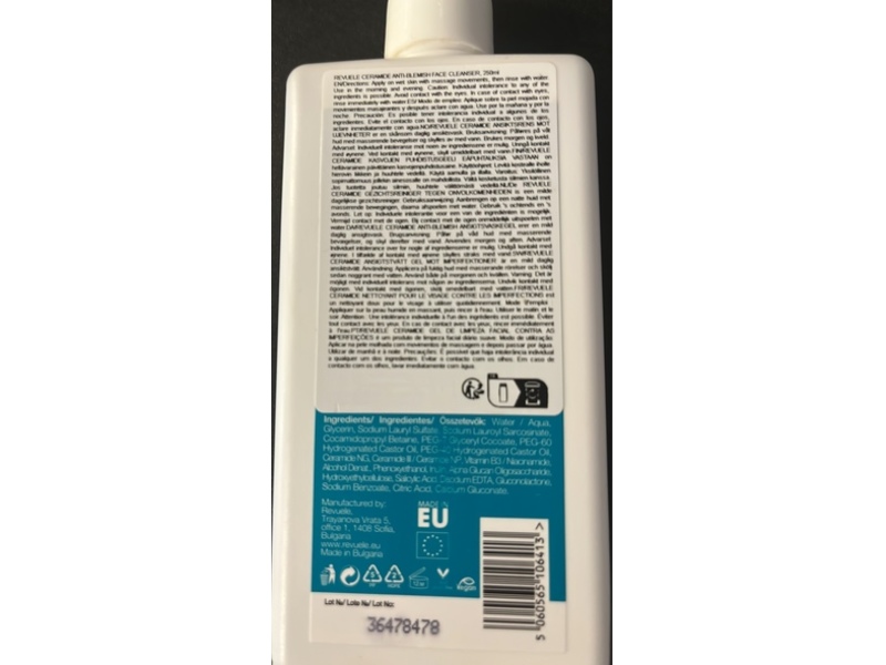Revuele Ceramide Anti-Blemish Face Cleanser, 8.45 fl oz/250 mL