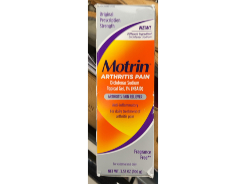Motrin Arthritis Pain Reliever, Diclofenac Sodium Topical Gel, 3.53 oz/100 g