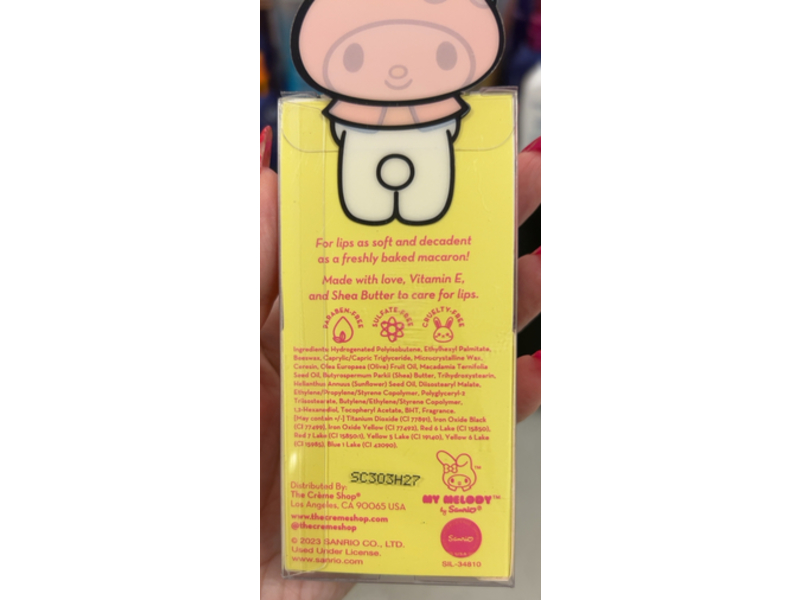 The Creme Shop x My Melody Macaron Lip Balm, Strawberry Banana, 0.26 oz/7.5 g