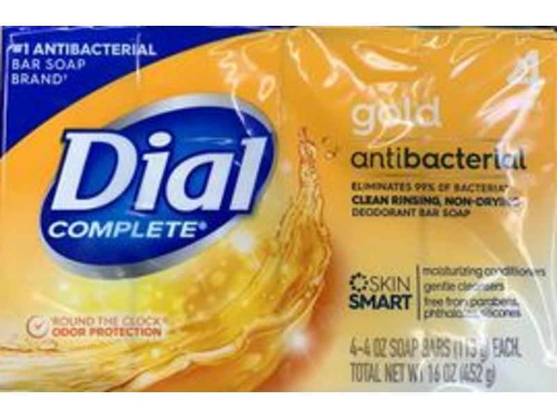 Dial Gold Antibacterial Bar Soap, 4 oz/113 g, 4 Count