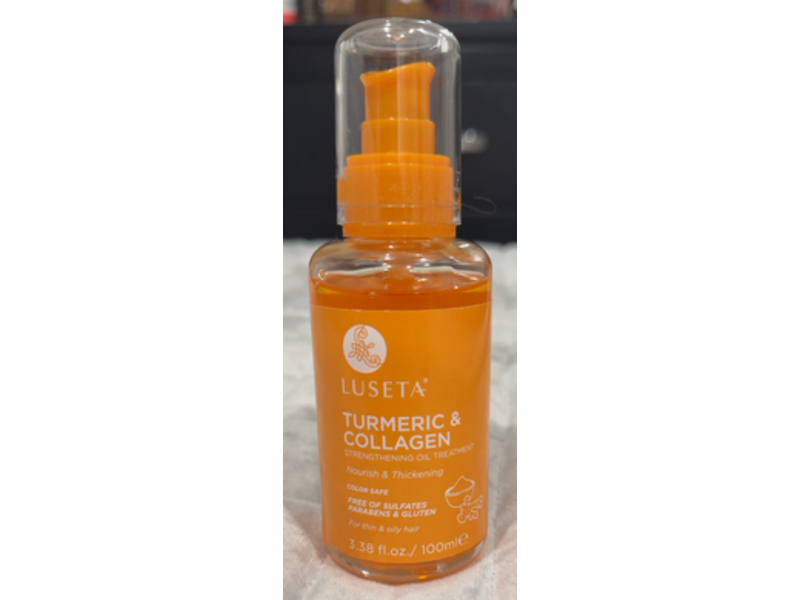 Luseta Strengthening Oil Treatment Serum, Turmeric & Collagen, 3.38 fl oz/100 mL