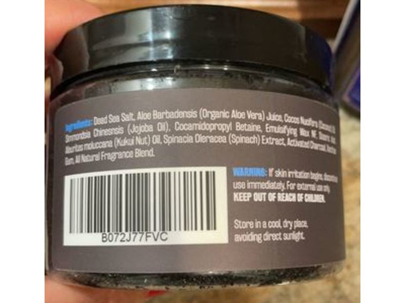 M3 Naturals Charcoal Scrub, Collagen + Stem Cell Infused, 12 oz/340 g