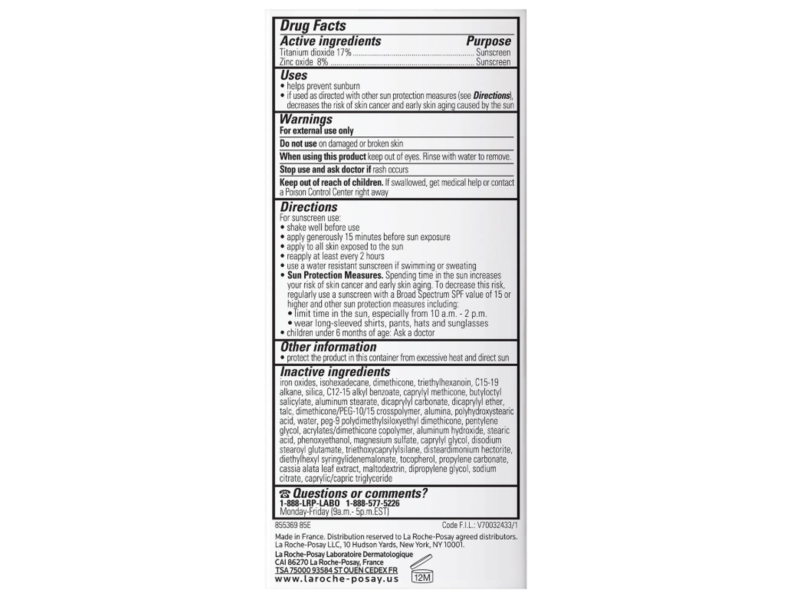 La Roche Posay New Anthelios Tinted Light Fluid Sunscreen, SPF 40, Deep, 1.7 fl oz/50 mL