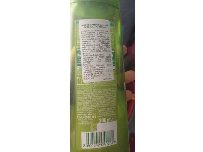 Garnier Fructis Kraft & Glanz Shampoo, Grapefruit + Vitamin B3& B6, 300 mL